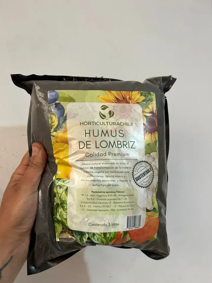 Humus de lombriz Horticulturachile 3 L en el vivero TutuGarden